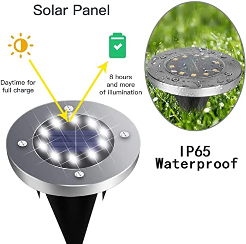 12 LEDs Luzes solares de solo, Luzes solares à prova d'água para jardim, Luzes solares para jardim