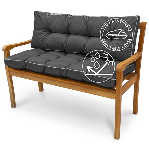 Spatium Cojín para Banco Personalizado, Cojín de Exterior para Todos los Muebles de Jardín, Funda 100% Extraíble, Impermeable, Resistente a Los Rayos UV, Cojin para Columpio
