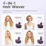 4-in-1 Adjustable Hair Crimper Waver with 3-Barrel Curling Iron | 4 heat settings (280°F–410°F), digital display, 30-second fast heat-up, anti-scald protection, rose gold