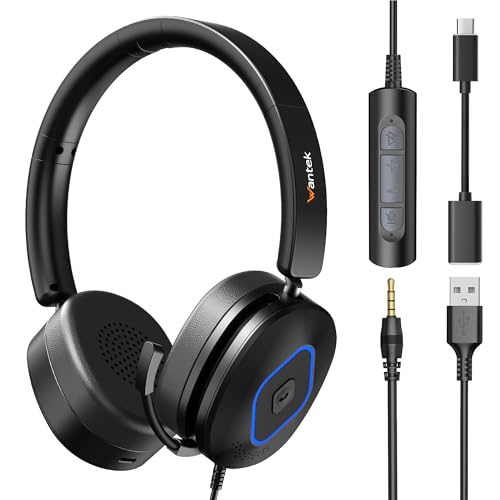 Casque USB microphone anti-bruit Wantek pour clarté audio pc