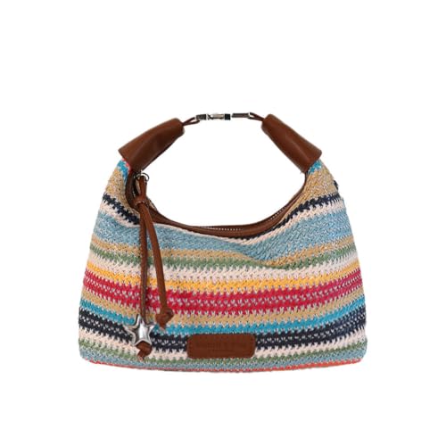 Image of Woven Leather Tote Bag For Women Crossbody Shoulder Bag Large Hobo Handbags Vegan Female Bag Vegetable Basket