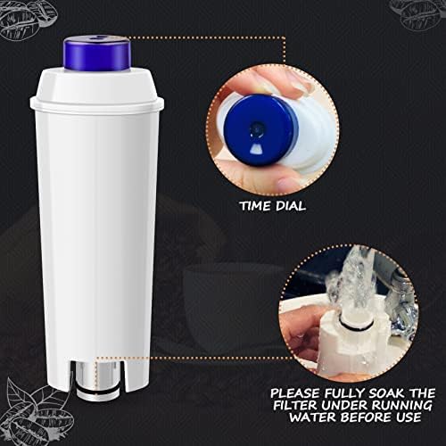 Coffee Machine Water Filter for Delonghi DLSC002, DLS C002, 9310926, SER3017, 5513292811, TÜV SÜD Certified Filters for ECAM, ETAM, EC, BC Series (3 Pack)