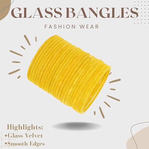 Image of NMII Glass Velvet Bangles Set For Women and Girls | Plain Glass Bangles | Velvet Chudi | Simple Bangles For Women | Stylish Glass Bangles- Set of 24