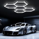 Ipackorin Hexagon Garage Lights: 168W 5 Grids Hexagon Led Lights, 6500K Ultra Bright Hex Light, Honeycomb Light for Garage, Shop, Basement, Barber, Homegym