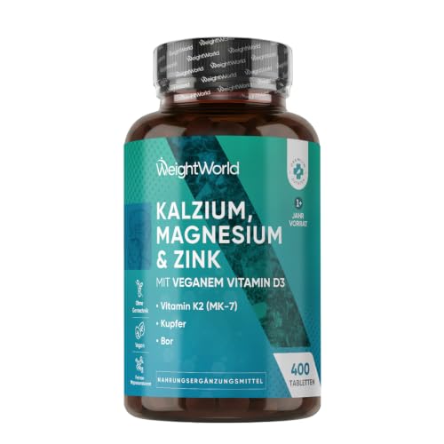 (-30%) WeightWorld Calcium Magnesium Zink - 400 Tabletten - Über 1 Jahr Vorrat