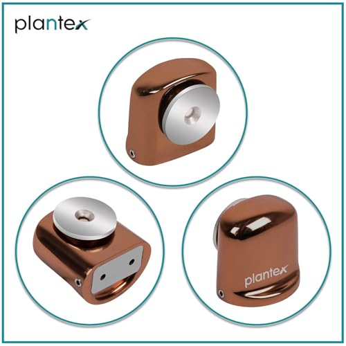 Image of Plantex Door Stopper for Home /Door Catch Holder for Home /Office /Hotel /Magntic Door Stopper /Gate Stopper for Main Door /Stops for Door - Set of 6 (Rose Gold)