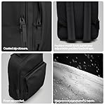 RAINS Book Daypack - Black Laptop Backpack for Men and Women, Waterproof Black Minimalist Commuter Bag with 15” Laptop Room, Front Zip Pocket - 2 Year Warranty - Image 2