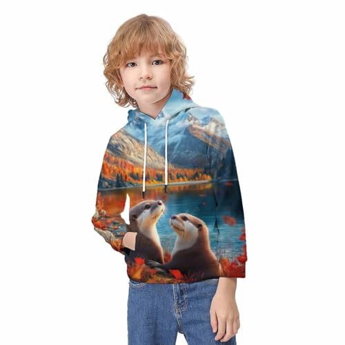Sweat loutre à capuche idée cadeau anniversaire enfant pull