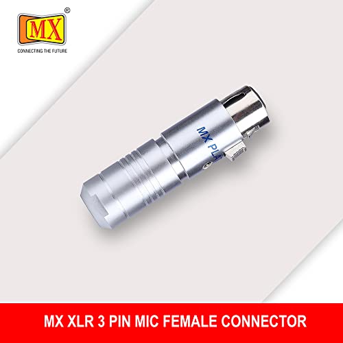 Image of MX 3 Pin XLR Microphone pin Pure Copper Nickel Plated for High Conductivity microphone (3-pin microphone female, Pack of 2, Female Connector)