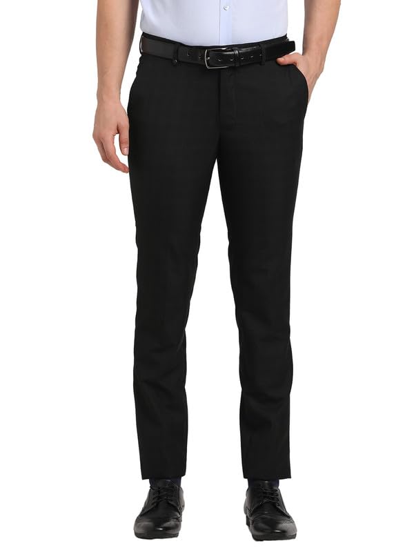 turtle Men Poly-Viscose Check Ultra Slim Fit Formal Trouser-picture-17