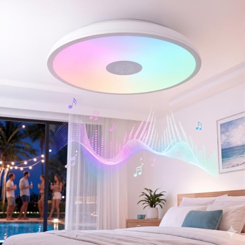 Upgrade Waterproof Ceiling Light LED Music Ceiling Lamp with...
