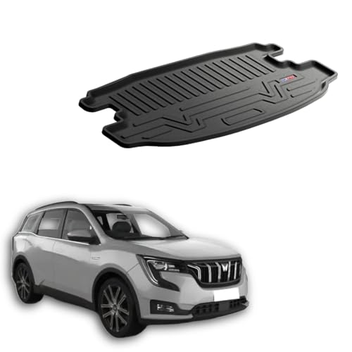 Image of 3D TPE Car Boot Mat for XUV 700 (7 Seater) (2021 Onwards) Custom Fit, Heavy Duty & Anti-Slip Boot Mat | All Weather Resistant, Waterproof & Dustproof Trunk Liner, Car Dicky Mat for XUV 700