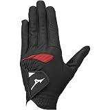 MIZUNO(ミズノ) ゴルフグローブ コンフィグリップ メンズ 左手 合成皮革/人工皮革＋シリコーンプリント加工/合成皮革 ブラック/レッド 21cm 5MJML253