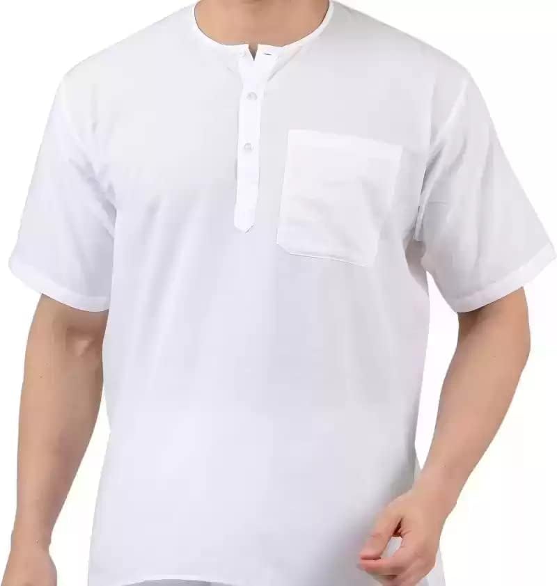 Men's Cotton Halfsleeve Short Kurta for Summer4