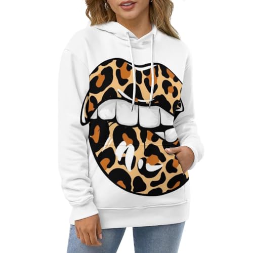 Sweat à capuche bouche de léopard UMENG pull unisexe taille S - 5