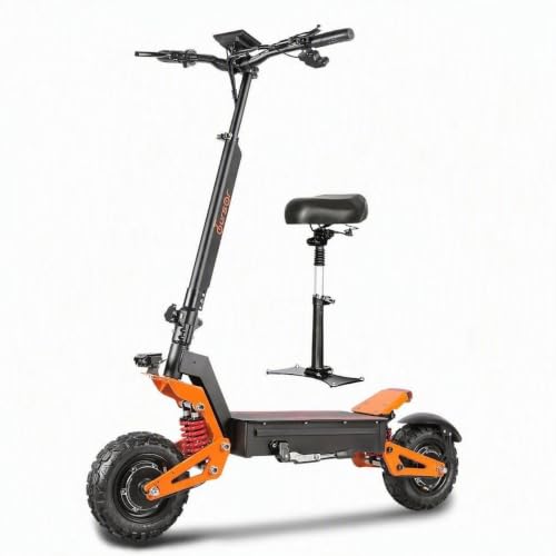 X5 Monopattino Elettrico con Sedile - Doppi Motori, Batteria 52V/60V, Pneumatici da 11 pollici, Ammortizzatori Idraulici, Autonomia 100 km