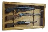handmade 3 Gun Wooden Locking Display Cabinet Case - Red Oak with Golden Oak Finish