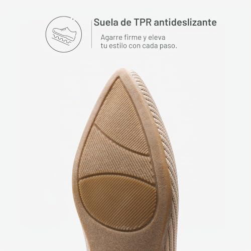 Zapatos de ballet de punto flexibles con punta afilada para maxima comodidad 7