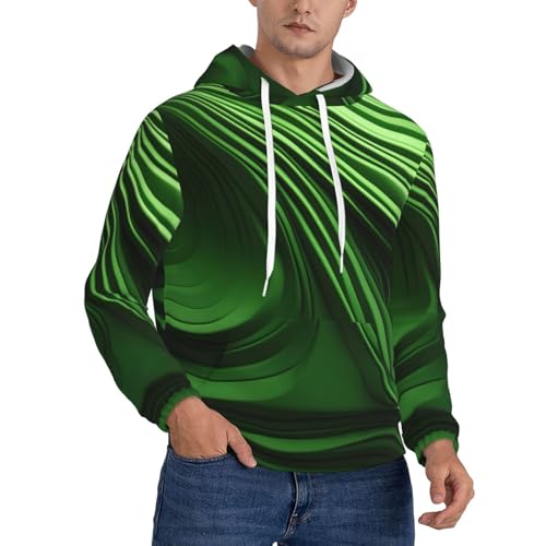 Sweat à capuche homme contre le froid texture légère verte et douce