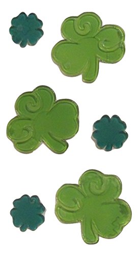 Impact Innovations St. Patrick's Day Reusable Gel Window Clings ~ Shamrocks in 2 Styles (6 Clings, 1 Sheet)