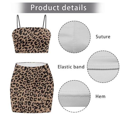 Image of Biyejit Women's 2 Piece Summer Outfits Spaghetti Strap Crop Tops and Bodycon Mini Skirt Dress Set Plus Size S-4XL