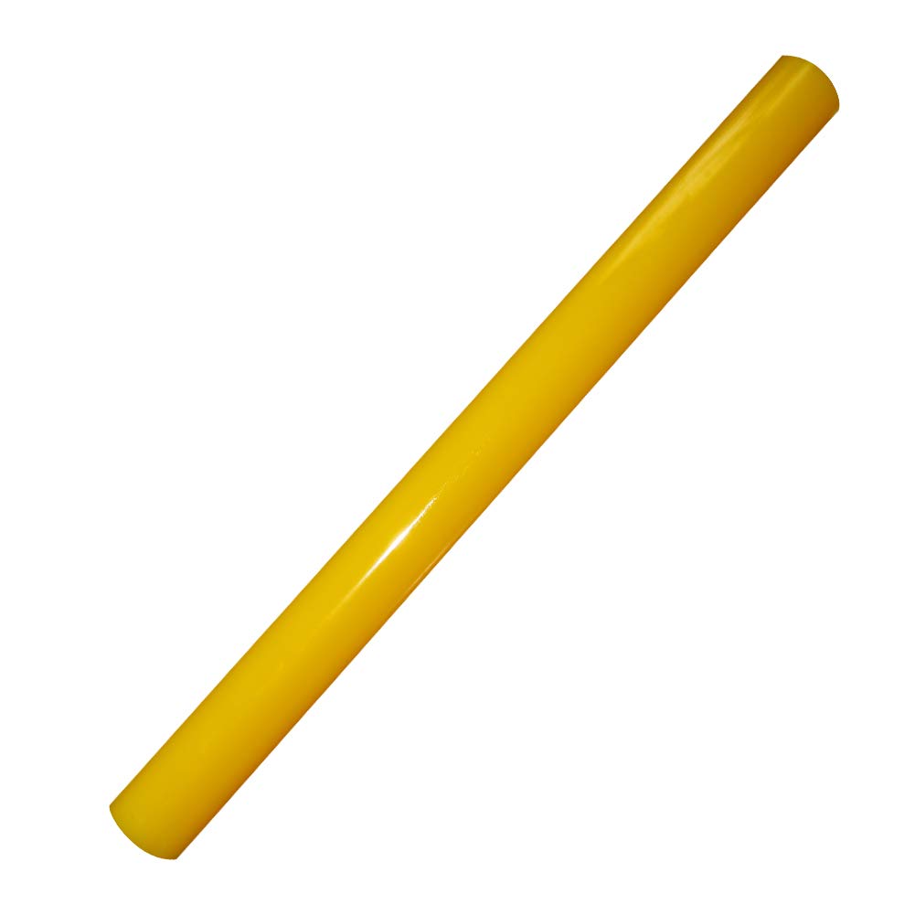 Othmro 1Pcs PU Plastic Round Bars Rod 45mm Outer Diameter 0.5m Length PU Rods Plastic Round Bar Rod Plastic Rods Round Plastic Rod for Structural and Architectural Model Making DIY Pure Yellow