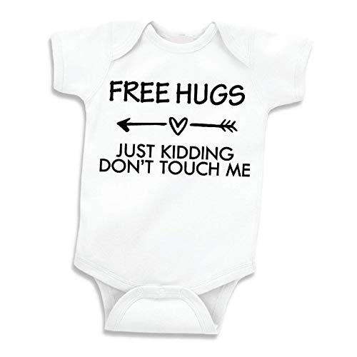 Bump and Beyond Designs Quarantine Free Hugs Just Kidding Don't Touch Me Shirt (3-6 Months, Short Sleeve)