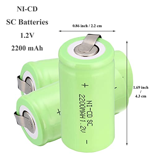 Odstore Ni-Cd Rechargeable Battery Sub C Sc Batteries (Green*20) #TOP1