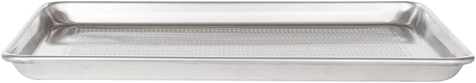 Restaurantware 1 Perforated Bakery Sheet Pan, 18 x 13 Inch Industrial Baking Tray, Rimmed Edges, Endures Up To 392F, Aluminum Half-Baking Sheet, Dishwashable, Ideal For Baking Or Roasting
