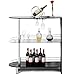 COSTWAY Bar Cabinets Table with 2-Holder, Modern Liquor Display Bar Cabinet with Tempered Glass Shelves, Wine Storage with Wine Glass Holders Ideal for Home/Kitchen/Bar/Pub, Black