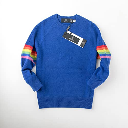 BEYOND FASHION Big Kids Unisex 100% Cashmere Sweater Pullover Rainbow Stripe Long Sleeve3