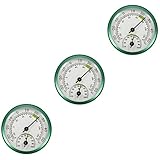 OFFSCH 3 Piezas Termómetro Decoración Del Hogar Higrómetro Aire Libre Colgante De Pared Medidor De Humedad Colgante Higrómetro De Balcón Barómetro Para Interior Aluminio Green