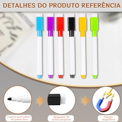 Quadro Planner, 40x30CM, Set de 2 com 6 Canetas Planner Mensal, Calendários Magnético Acrílico para