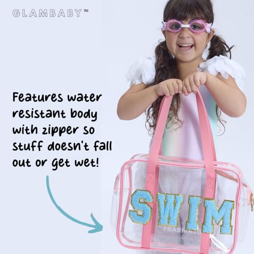 GlamBaby Swim Tote Water Resistant Body with Zipper Pool Bags - Lightweight Durable Travel Totes for Beach Toys Swimming Bags - Perfect for Pool Trip Tote Beach Bag Travel Tote Water Park Swim Bag3