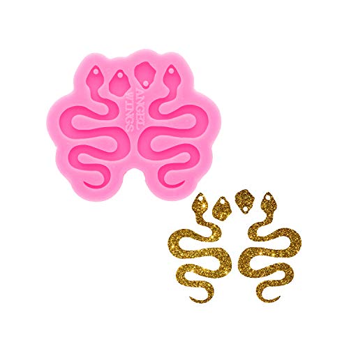 Super Glossy Snake Shape Earrings Mold Resin Silicone Earring Mold with Hole DIY Earring Jewelry Epoxy Mould Decoration Keychain Mold Size M