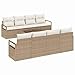 vidaXL Gartensofa-Set mit Kissen 9 pcs Beige und Creme Poly-Rattan, Garten- und Terrassensofas, langlebig, modern, modulares Design, UV-beständige Materialien, ideal für den Außenbereich