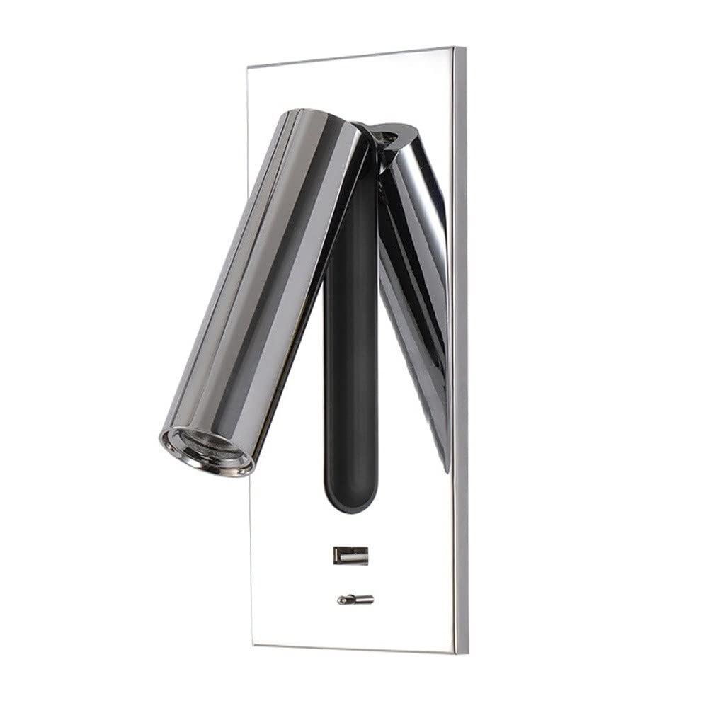 HYJAUSXB Bedside Reading Wall Lamp with USB Port and Switch/Wall Sconce Bed丨90°Adjustable Spot Light Lighting Fixture 丨Wall Spotlight Hotel 3W 3000K Warm White