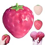 Fake Strawberry, Color-Changing Strawberry Squishies,Food Squishies,Simulation Squeeezy Strawberries Stress Balls,Fruit Sensory Toys for Anxiety Relief,Fidget Sensory Food Fun for Adult