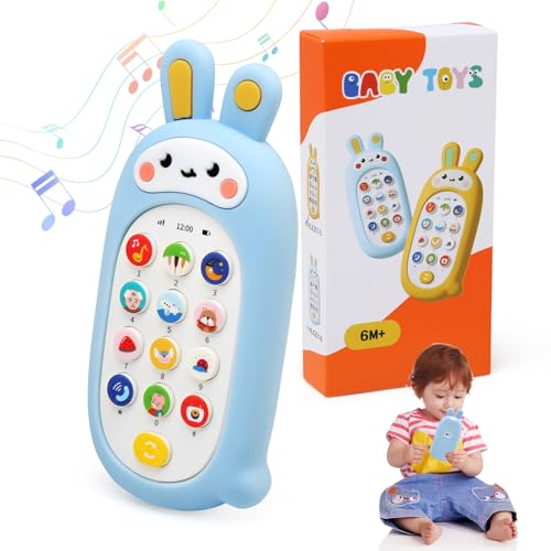 LEADSTAR Juguetes Moviles para Bebes 6 9 12 Meses,Teléfono Juguete para Niños 1 2 3 Años,Interactivo Juguetes Musical Sonidos con Melodías,Regalo Bebe para Cumpleaños Navida (Versión Inglesa)