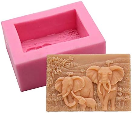 Elephant Family Soap Mold Silicone Mold Handmade Bar Art Craft DIY Soap Making Lotion Bar Mould for Baby Shower