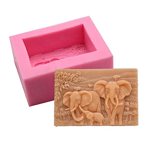 Elephant Family Soap Mold Silicone Mold Handmade Bar Art Craft Diy Soap Making Lotion Bar Mould For Baby Shower #TOP6