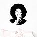 Beau Modèle Fille Afro Cheveux Musique Chanteur Sticker Mural Pour Les Filles Chambre Mode Femme Africaine Vinyle Art Autocollant Décor À La Maison 69X56 Cm
