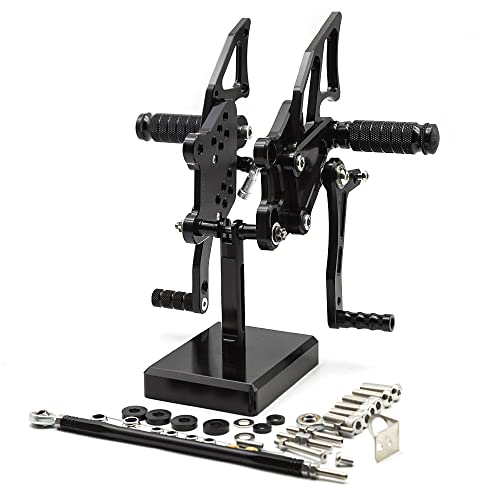 CNC Ninja300 13-14 Motorcycle Adjustable Rearsets Foot Pegs Rear Set Footpeg Brake Shift Pedal Compatible with NINJA 300R EX300 2013-2014 / EX250 2009-2012 Black