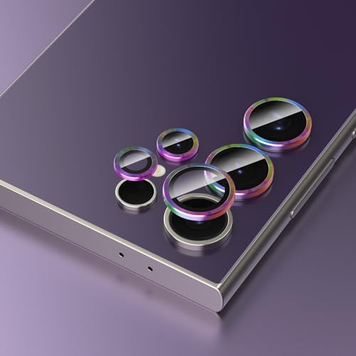 Simpeak 2Pack Camera Lens Protector Compatible with Samsung Galaxy S24 Ultra 5G 6.8\" 2024, Individual 9H Tempered Glass Camera Metal Case for S24 Ultra 6.8\" [Installation Tray],Colorful - Thumbnail 4