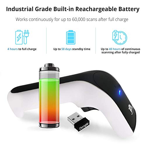 Scanavenger Wireless Portable 1D&2D With Stand Bluetooth Barcode Scanner: Hand Scanner 3-In-1, Cordless, Rechargeable Scan Gun For Inventory - Usb Bar Code/Qr Reader (1D&2D With No Next Gen Stand) #TOP3