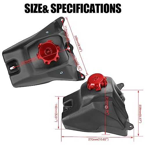 Yoxufa Plastic Gas Fuel Tank For Crf50 Xr50 Ssr125 50Cc 70Cc 90Cc 110Cc 125Cc Pit Dirt Bike Pitster Pro Sdg 107 Baja 49 Taotao Coolster Apollo Roketa Kazuma Yamoto Sunl Eagle Parts #TOP3