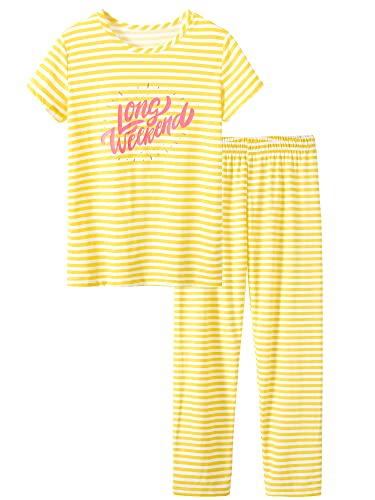 Cozchique Girls Pajamas Yellow Stripe