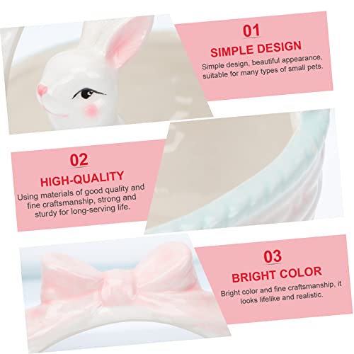 Cabilock 2 Pcs Rabbit Basket Cupcake Decorating Cupcake Ornaments Outdoor Table Decor Easter Ceramic Rabbit Statues Easter Rabbits Statue Rabbit Nut Bowl Garden Simulated Garden Crafts Toy #TOP6