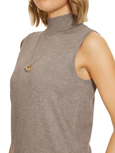 Image of INKOFF Sleeveless Mock Neck Turtleneck Knit Tops Women Dressy Casual Sweater Vest Business Work Tank