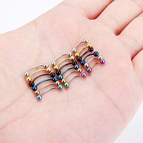 SCERRING 18-30PCS 20G Stainless Steel Eyebrow Tragus Helix Rook Daith Earrings Lip Ring Barbell with Balls Body Piercing Jewelry 6mm 8mm 10mm4